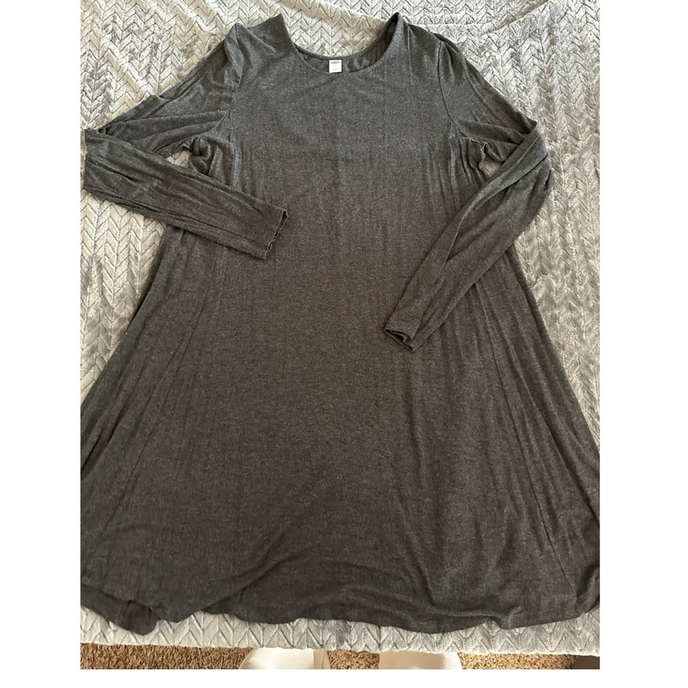 Old Navy Charcoal Long Sleeve Swimg Dress Womens size XL tall